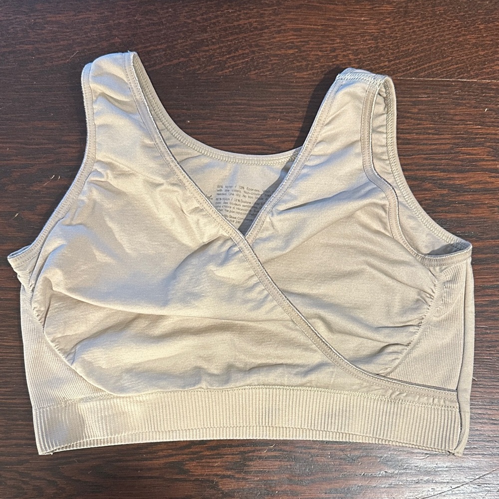 Ingrid & Isabel Beige crossover Nursing Bra